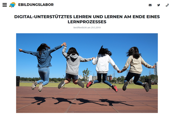 zum Blogeintrag «Digital-unterstütztes Lehren und Lernen» auf www.ebildungslabor.de