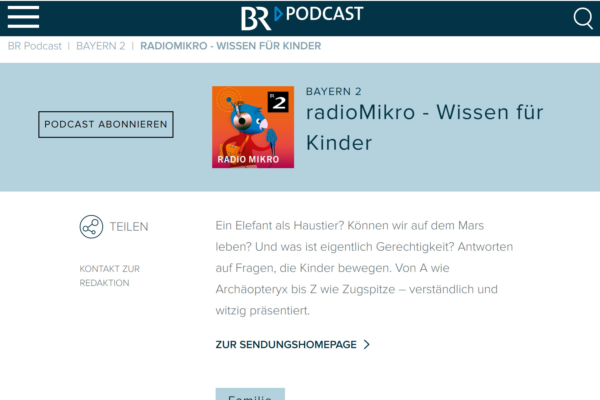 zum Podcast Wissen für Kinder von RadioMikro des Bayrischen Rundfunks