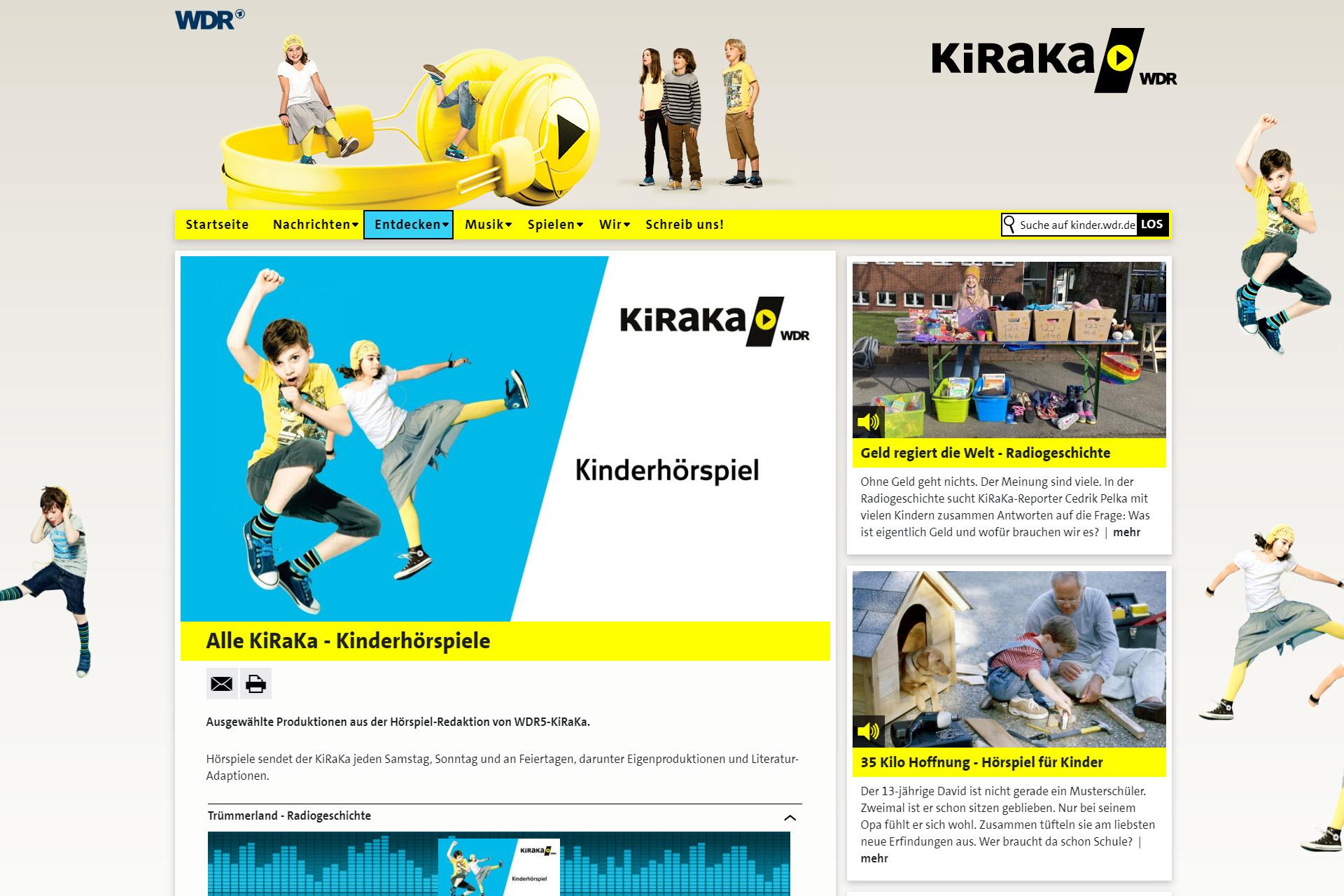 zu den Hörspielen des Kinder-Radiokanals KIRAKA