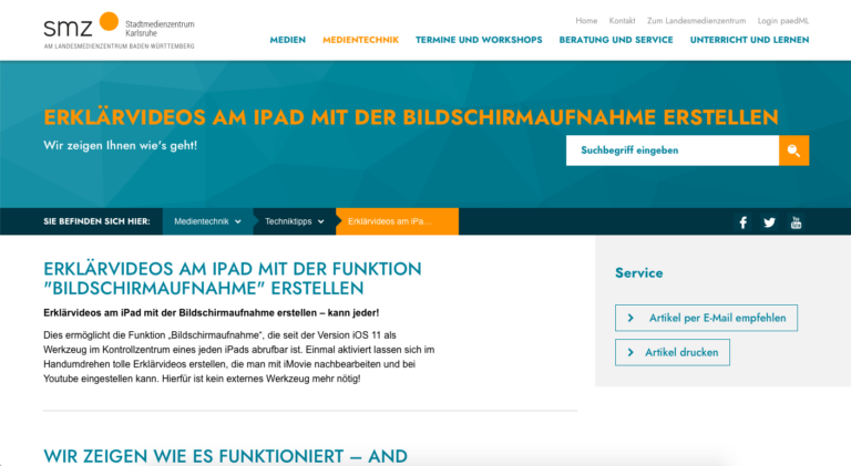 zum Beitrag Mini-Workshop: Erklärvideos am iPad mit Bildschirmaufnahme erstellen von Gerhard Esser / SMZ Stuttgart