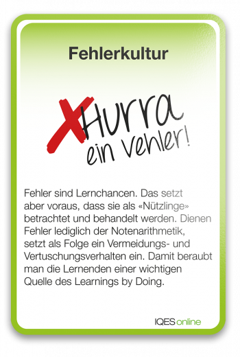 Lernverständnis Karte Fehlerkultur