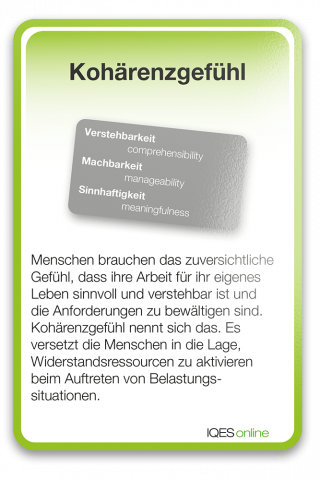 Lernverständnis Karte Kohärenzgefühl
